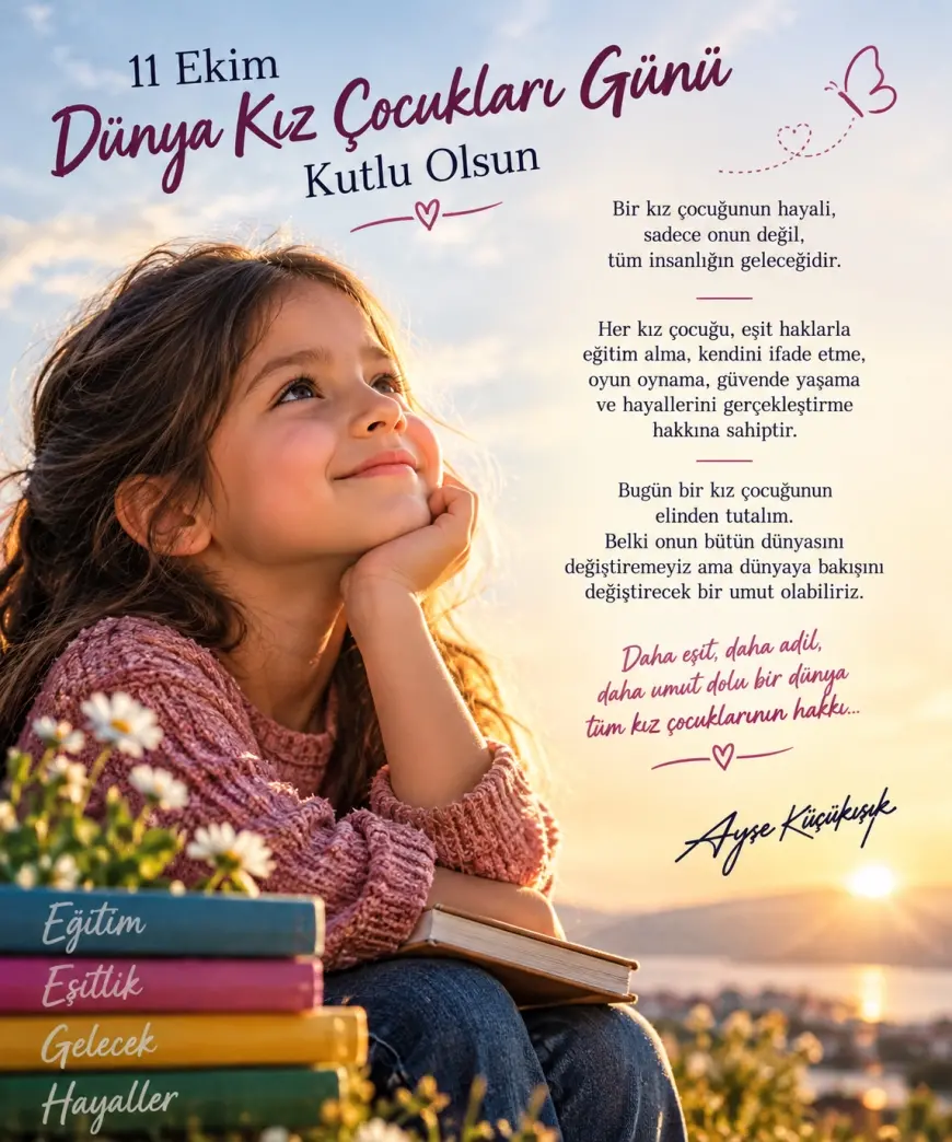 BİR KIZ ÇOCUĞUNUN HAYALİ , DÜNYANIN UMUDUDUR.